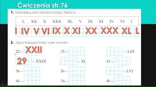 Znaki rzymskie  ćwiczenia utrwalające klasa III [upl. by Ynaffit]