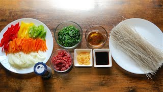 EASY JAPCHAE  Korean Glass Noodles  잡채 만들기 05 [upl. by Waldner]