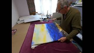 Giclee printing and stretching of fine art canvas part 3  Melody Art in Porlock [upl. by Sedruol]