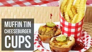 Muffin Tin Cheeseburger Cups  Finger Food Appetizer Recipe by Forkly [upl. by Rossuck]