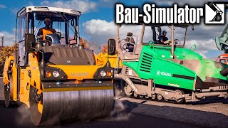 Bau Simulator 26  STRAßENBAU ASPHALTFERTIGER und Walze im Einsatz  Construction Simulator [upl. by Heintz]