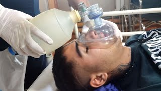 Administering Oxygen via Mask amp Endotracheal Tube  Real patient [upl. by Enirol889]