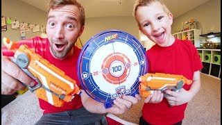 FATHER SON NERF TARGET TIME  Laser Beam Attack [upl. by Ellary330]