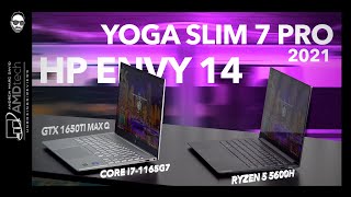 Lenovo Yoga Slim 7 Pro 2021 vs HP Envy 14 2021 [upl. by Ivie]