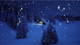 Relaxing winter music  snow falling and fireplace Mix of Beautiful ambient piano music [upl. by Atsugua569]