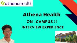 AthenaHealth Interview Experience  OnCampus  VIT  CSE  placement [upl. by Llenel]