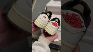 Travis Scott x Air Jordan 1 Low OG “Olive” Unboxing [upl. by Nomolas308]