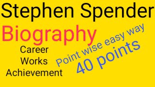 Stephen Spender biography English literature [upl. by Yrot]