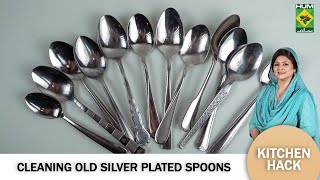 Cleaning Old Silver Plated Spoons  Easy Trick  Kitchen Hacks  Samina Jalil  MasalaTV [upl. by Kopaz]