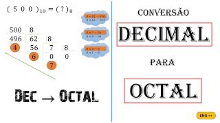 Conversão de DECIMAL para OCTAL [upl. by Kcirrem159]