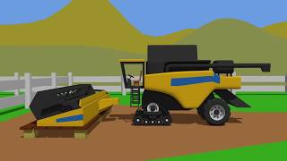 BIG Combine Harvester Rubber Track  Fairy Tractor  Channel about Tractors and Harvesters for Kids [upl. by Allicirp313]