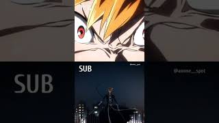 Bleach TYBW Ichigo Getsuga Tenshou Sub Vs Dub bleach ichigo bleachdub tybw getsugatenshou [upl. by Romito432]