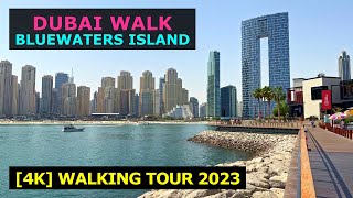 Blue Water Island Dubai  4K Dubai Walking Tour in Bluewaters Island [upl. by Iggy640]