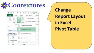 Change Excel Pivot Table Report Layout [upl. by Birk]