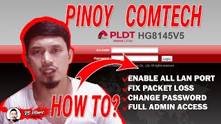 PLDT HG8145V5 Super Admin PASSWORD 2021  ACCESS Home Fibr  FULL ADMIN Account  FIX PACKET LOSS [upl. by Aniretac279]