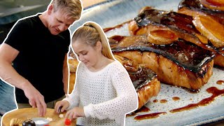 Gordon Ramsay Cooks Teriyaki Salmon With His Daughter [upl. by Dhu111]