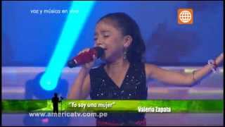 Pequeños Gigantes Valeria canta quotYo soy una Mujerquot  16032013 [upl. by Zumwalt]