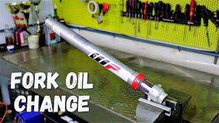 How to Change the Fork Oil on a KTM WP 48 KTM EXC TPI [upl. by Haram]