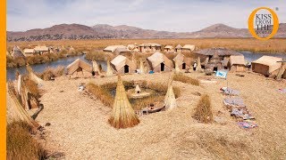 Uros Islands on Lake Titicaca life on a floating island for Peruvian Indians [upl. by Eisnil]