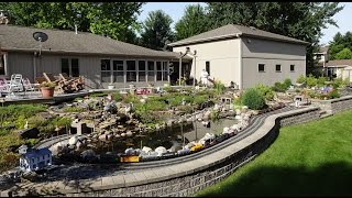 Large Private Model Railroad RR LGB G Scale Gauge Train Layout of Dennis Cipcichs awesome trains [upl. by O'Conner757]