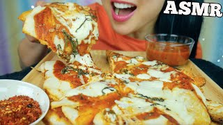 ASMR HOMEMADE TWO LAYER CHEESY PEPPERONI PIZZA EATING SOUNDS NO TALKING  SASASMR [upl. by Cohbath]