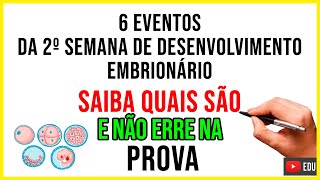 6 EVENTOS DA SEGUNDA SEMANA DE DESENVOLVIMENTO EMBRIONÁRIO  Aprenda o que é em 3 minutos [upl. by Ppilihp656]