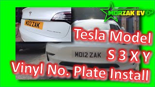 Tesla Model S  3  X  Y number plate upgrade  slick vinyl plates [upl. by Notlrak613]