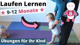 Laufen Lernen ★ 912 Monate ★ BabyGymnastik und Baby Entwicklung App ★ Übungen für Ihr Kind [upl. by Aisatal]