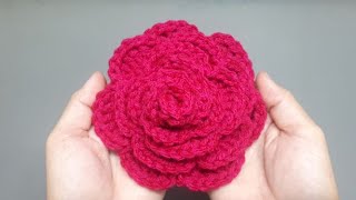 How to Crochet a Rose Large Crochet Rose Pattern Free Free Crochet Rose Pattern by Crafty Guild [upl. by Penelopa880]