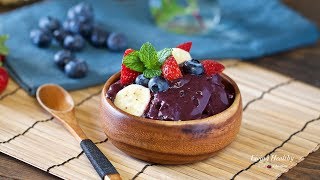 How to Make Traditional Acai Bowls 3 ingredients [upl. by Yzus]