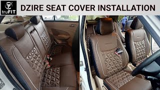 Swift Dzire Seat Cover Installation  truFIT Car Seat Cover  Bucket Fitting [upl. by Apul]