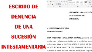 ¿CÓMO REDACTAR UN ESCRITO PARA DENUNCIAR UNA SUCESIÓN INTESTAMENTARIA [upl. by Tobiah424]