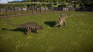 Ankylosaurus Vs Stegosaurus battle of the armoured herbivores [upl. by Aelsel]