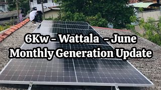 6Kw Solar Power System at Wattala Monthly Generation Update  2024 June [upl. by Dysart]