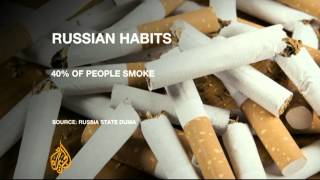 Fewer places to light up for Russian smokers [upl. by Faus]