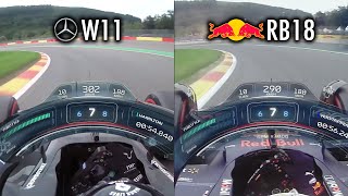 RB18 vs W11 in Spa  2 of the most dominant F1 cars ever [upl. by Perren388]