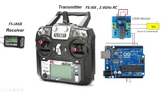 How to control a DC motor by FlySky RC – FS i6x using Arduino [upl. by Avehstab]