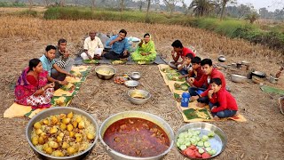 fried mutton biriyani with chicken kosha recipe  winter season family picnic special menu😳 [upl. by Pierrette252]