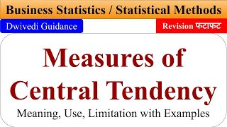 Measures of Central Tendency Measures of Central Tendency bcom Measures of Central Tendency class [upl. by Anigger50]