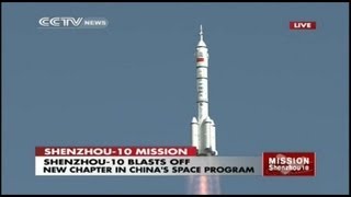 Launch of Manned Chinese Shenzhou10 Spacecraft [upl. by Leihcim]