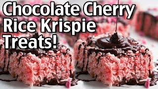 How To Make Rice Krispie Treats Chocolate Covered Cherry Rice Krispie Treats Recipe [upl. by Hukill648]