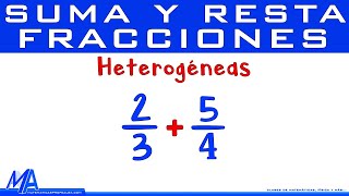 Suma y resta de fracciones heterogéneas  denominadores DIFERENTES [upl. by Ahtar]