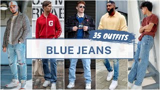 35 Blue Jeans Outfit Ideas for Spring 2024  Mens Fashion [upl. by Raney]