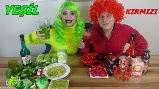 24 SAAT TEK RENK YEŞİL KIRMIZI CHALLENGE [upl. by Rosse340]