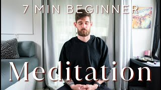 7 Minute Guided Meditation For Complete Beginners  Breathe and Flow Yoga [upl. by Acirrehs]