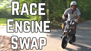 Double Displacement Mini Bike Swap  Honda CT70 140cc Swap [upl. by Silisav]