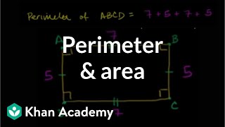 Perimeter and area the basics  Perimeter area and volume  Geometry  Khan Academy [upl. by Haelam]