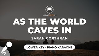 As The World Caves In  Sarah Cothran Lower Key  Piano Karaoke [upl. by Courtland583]