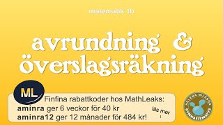 1b 151 avrundning och överslagsräkning [upl. by Farmelo]