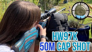 Custom Weihrauch HW97k airgun outdoor 50m cap shot [upl. by Allyce]